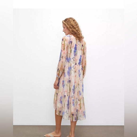 Club Monaco Dresses & Skirts - Womens Floral Dress Size Medium Hi Lo Sheer Club Monaco